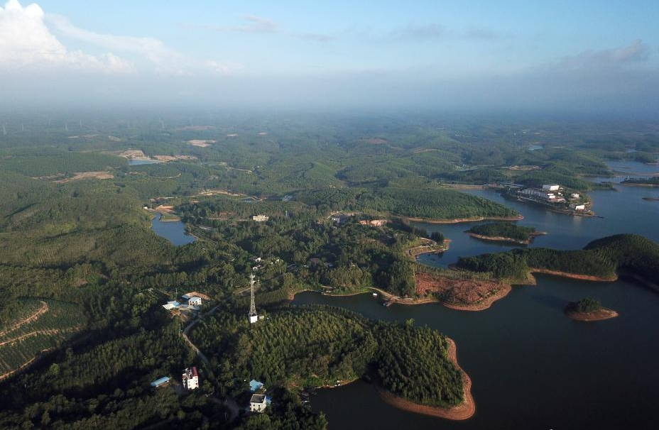 航拍廣西北海市星島湖青海水土保持代辦公司